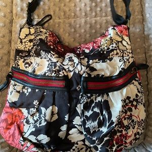 Desigual red floral shoulder bag